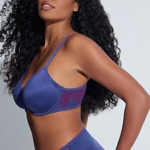 NATORI Frame Contour Underwire Bra Dark Blue 34DD NEW MSRP $78